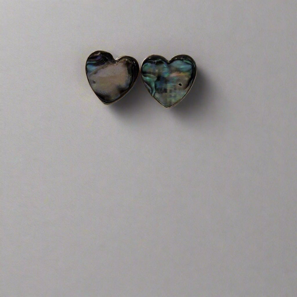 Handmade Abalone Heart Earrings – Natural Shell Iridescent Jewelry