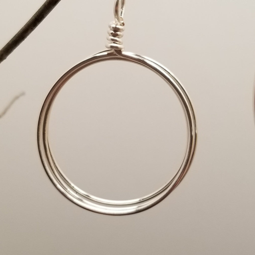 Handmade Wire Wrapped Triple Hoop Earrings