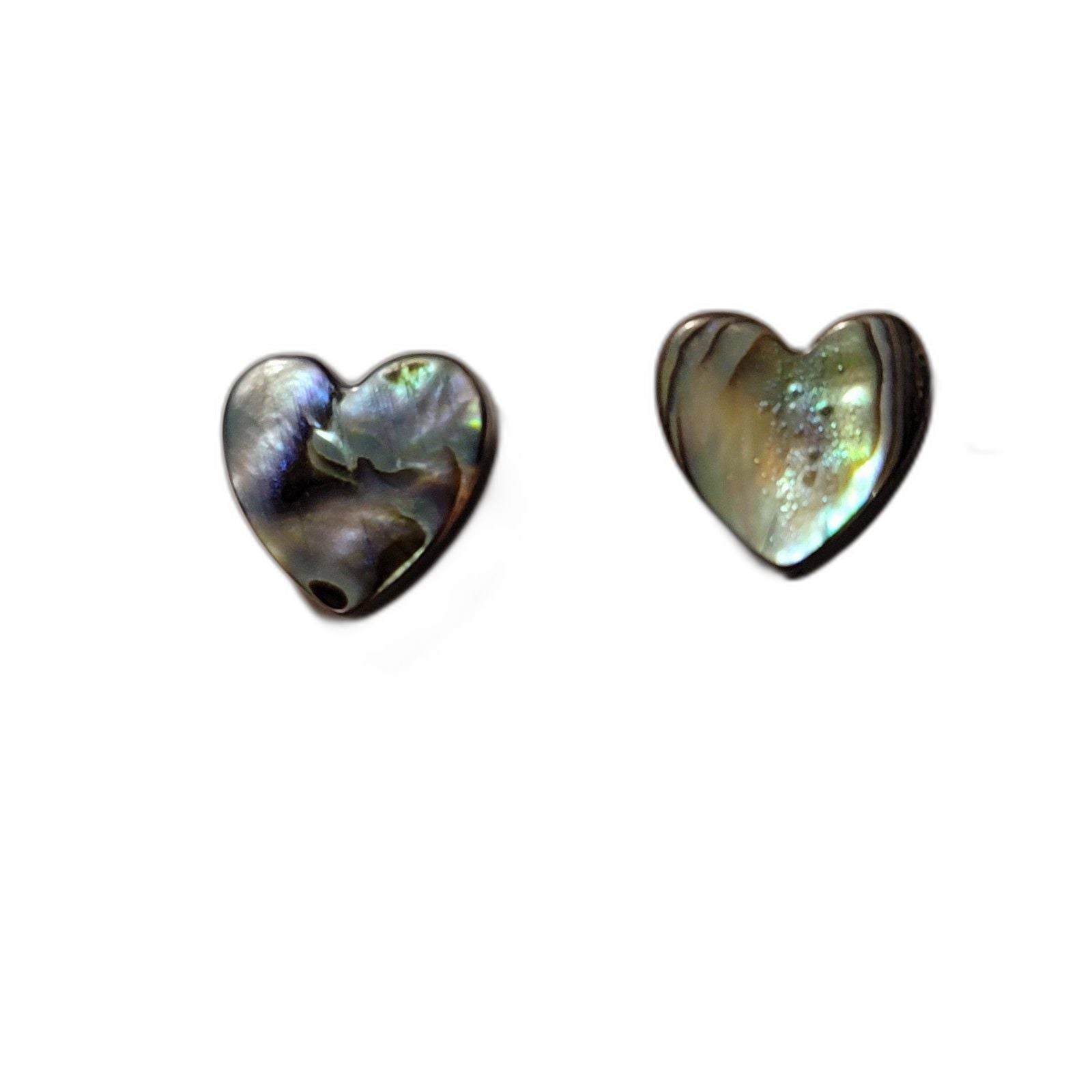 Handmade Abalone Heart Earrings – Natural Shell Iridescent Jewelry
