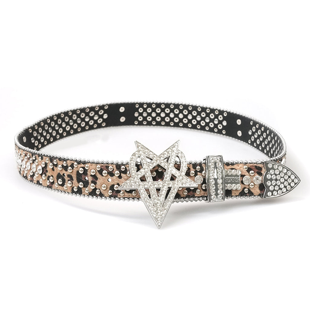 "OVD STUDDED BELT" - LGHTLEOPARD