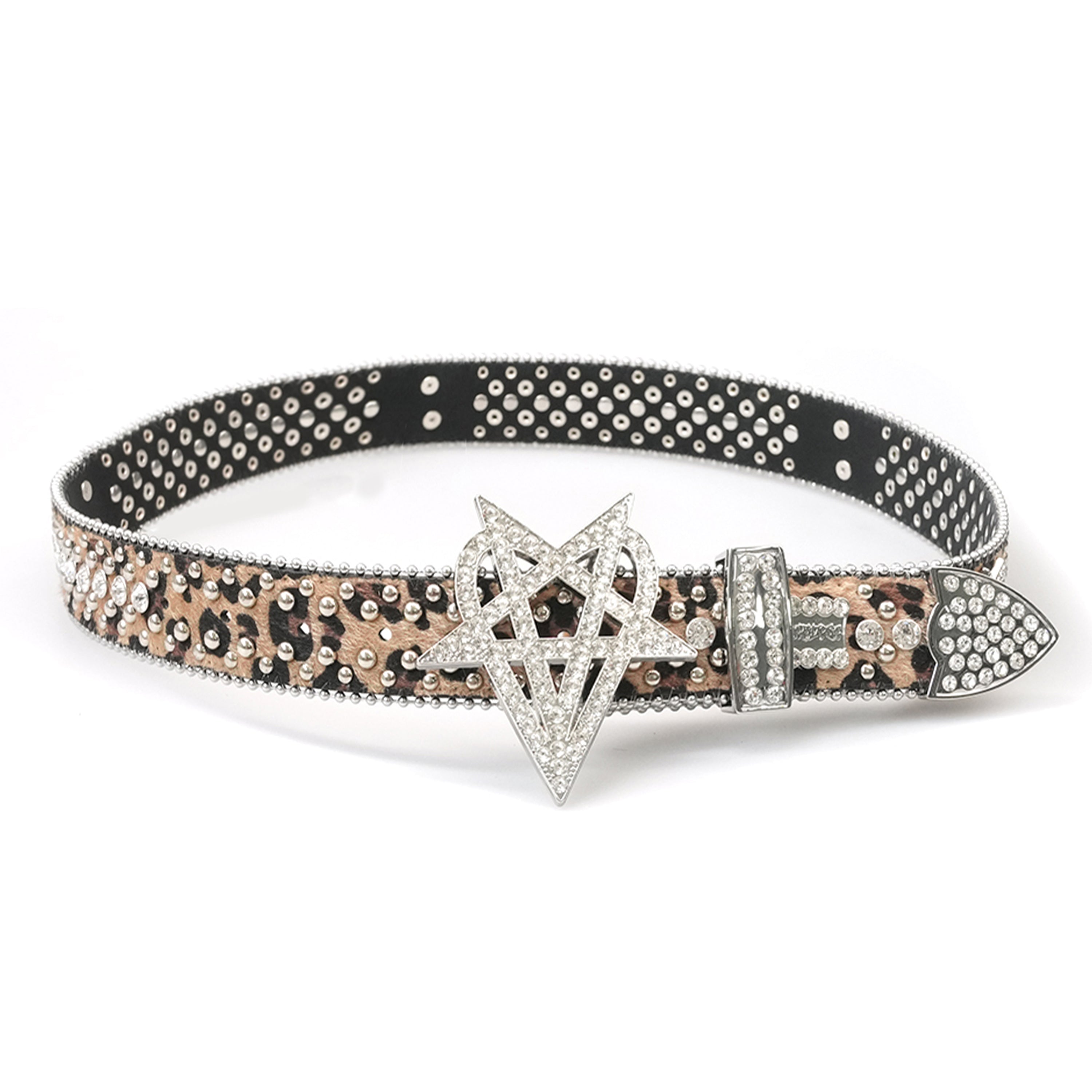 "OVD STUDDED BELT" - LGHTLEOPARD