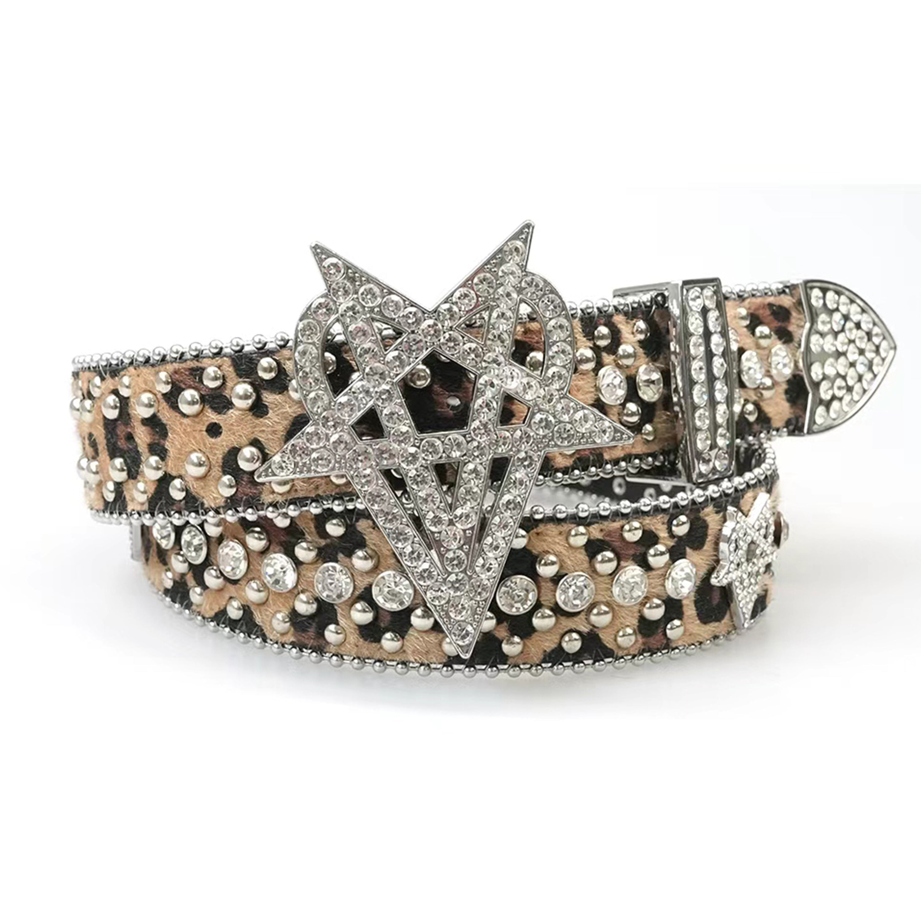 "OVD STUDDED BELT" - LGHTLEOPARD