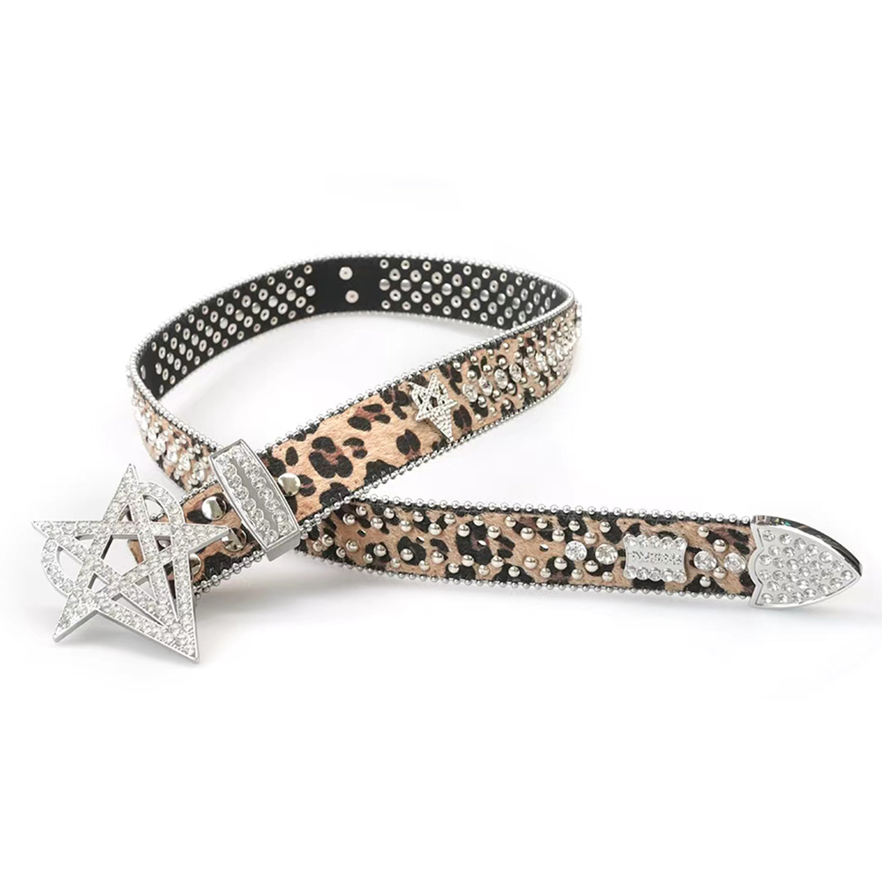 "OVD STUDDED BELT" - LGHTLEOPARD