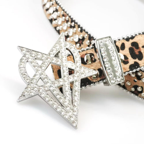 "OVD STUDDED BELT" - LGHTLEOPARD