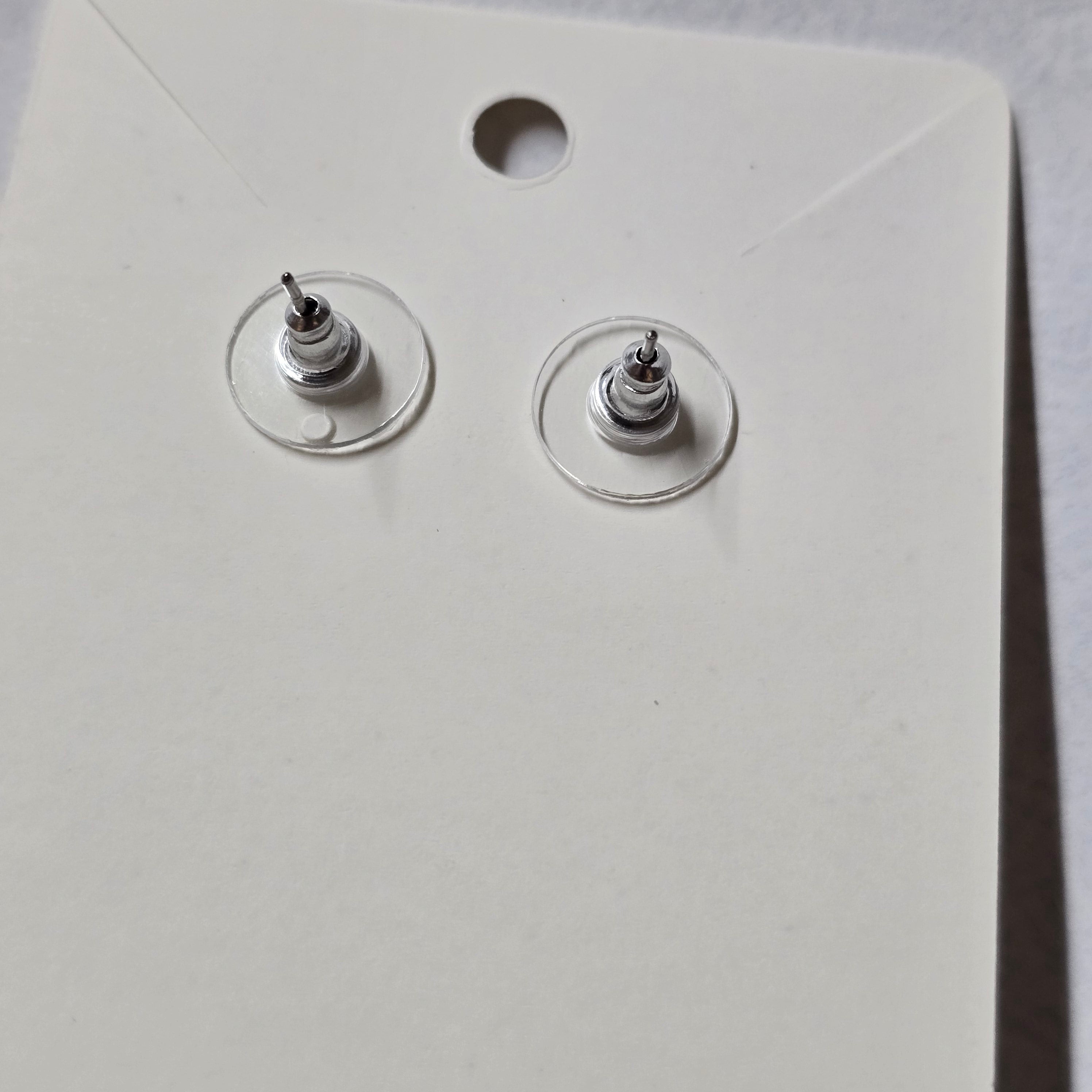 Clear Resin Square Drop Earrings with Pink Rhinestone Stud