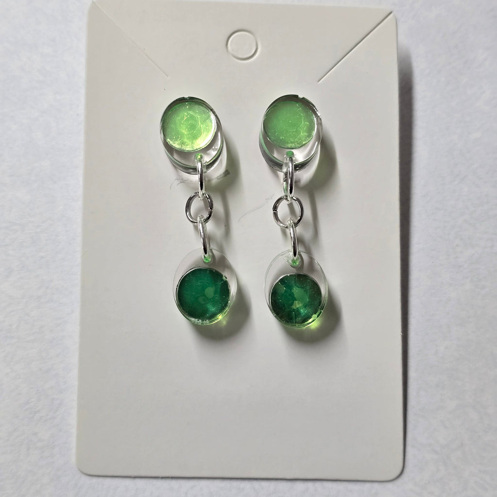UV Reactive Green Glow Drop Earrings