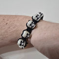 Handmade Skull Bead Bracelet | Gothic Black Cord | Unisex Statement Jewelry