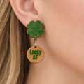Lucky AF Shamrock Dangle Earrings – St. Patrick’s Day Statement Jewelry