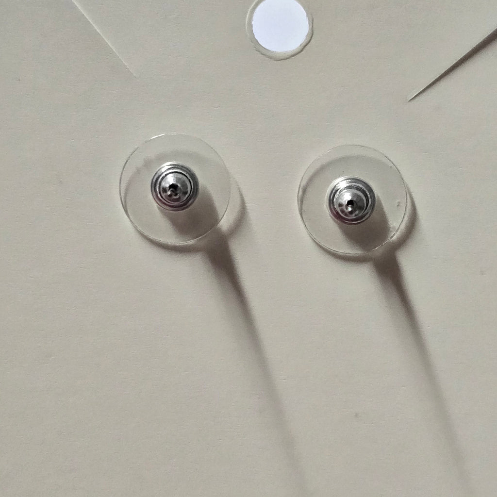 Clear Bloom Arch Earrings with Pink Crystal Studs