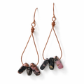 Hand-Wrapped Jasper Teardrop Earrings in Copper